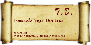Tomcsányi Dorina névjegykártya
