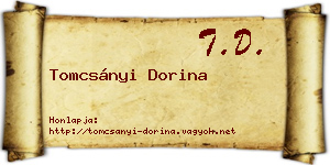 Tomcsányi Dorina névjegykártya