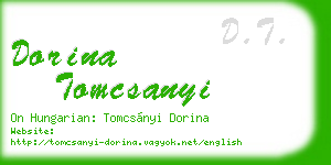 dorina tomcsanyi business card