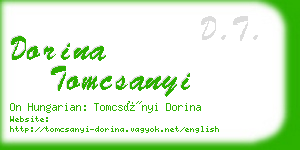 dorina tomcsanyi business card